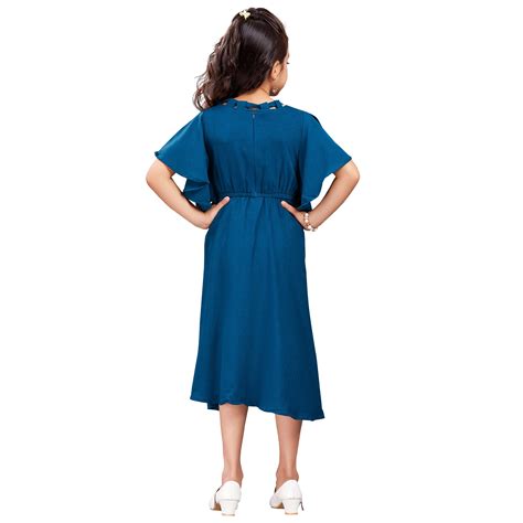 Girls Stylized Neck Fit and Flare Dress – Wish Karo