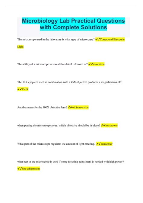 Microbiology Lab Practical Questions 的图像结果