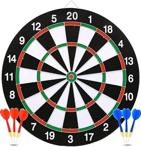 Generic Double Sided Professional Dart Board with 6 Steel Tip Darts – JJR