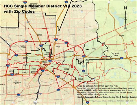 Single Member District VIII Map with zip codes | Houston City College (HCC) | Local Focus ...
