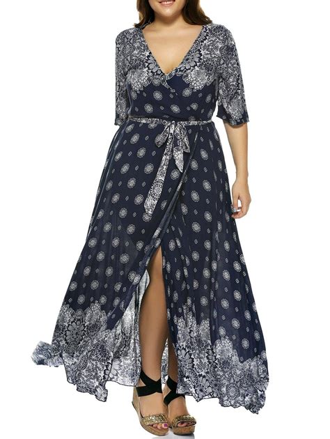Plus Size Boho Print Flowy Beach Wrap Maxi Dress - 3xl191321203$18.99 ...
