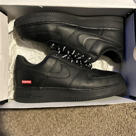 Black supreme Air Force 1 Size 11.5 original box... - Depop