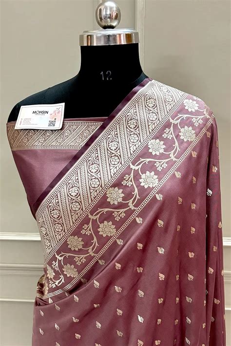 Light Wine Mahinki Buti Katan Silk Banarasi Saree – Mohsin Textiles