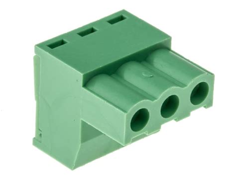 RS PRO | RS PRO, 5.08mm Pitch, 3 Way, Right Angle, Pluggable Terminal ...