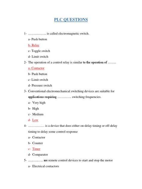 Image result for plc Programming Questions for Practice