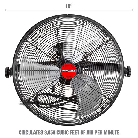 Buy OEMTOOLS OEM24895 18 Inch Workstation Fan, 3853 CFM Max. Industrial ...