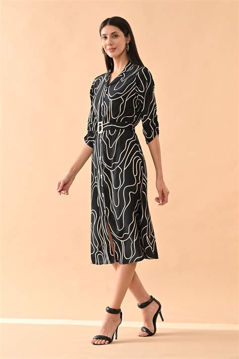 Buy | Women's Ethnic Wear | Black Printed A-line Dress – SABHYATA CLOTHING