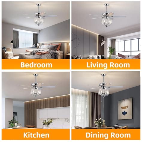 Bayfeve Adjustable 52-in Chrome with Polywood Blades Indoor/Outdoor ...