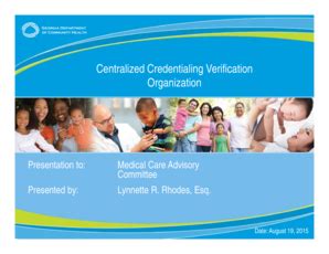 Fillable Online dch georgia Centralized Credentialing Verification ...