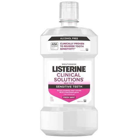 Listerine Clinical Solutions Sensitive Teeth Mouthwash, Fresh Mint ...