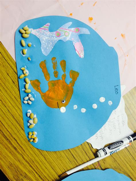 Handprint fish bowl summer art project. Ocean theme craft. Under the ...