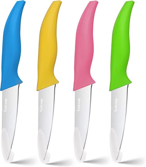 Yedcxup Paring Knife Set 4 - Fruit Vegetable Paring Knives Large Sturdy ...