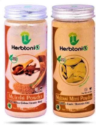 HerbtoniQ Mulethi & Multani Mitti Powder for Making DIY Mask for Face ...
