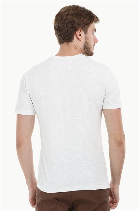 Buy Online Stripe Block White T-Shirt for Men at Zobello