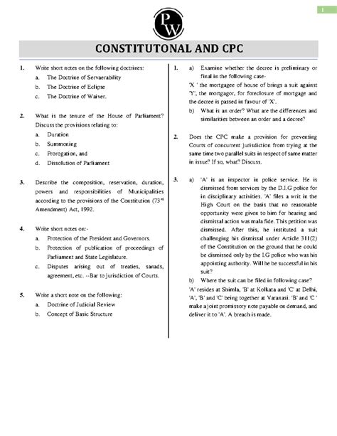 DPP 01 Constitutonal and CPC Dharma Judiciary Batch Law israa Ma'am - 1 ...