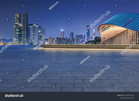 Empty Square Floors Modern City Buildings Stock Photo 2459722223 ...