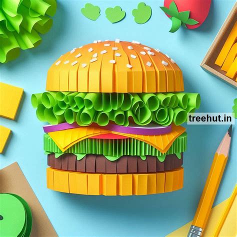 Burger Paper Craft Ideas, Food and Nutrition Classroom Activities