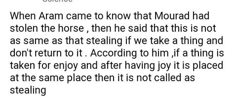 It's urgent....Do you approve of mourad's act of stealing the horse for ...