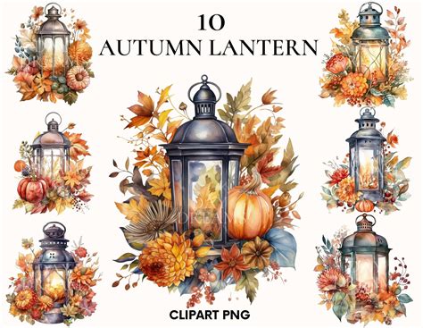 Watercolor Antique Lantern Clipart, Pumpkin Png, Fairy Tale Lantern ...