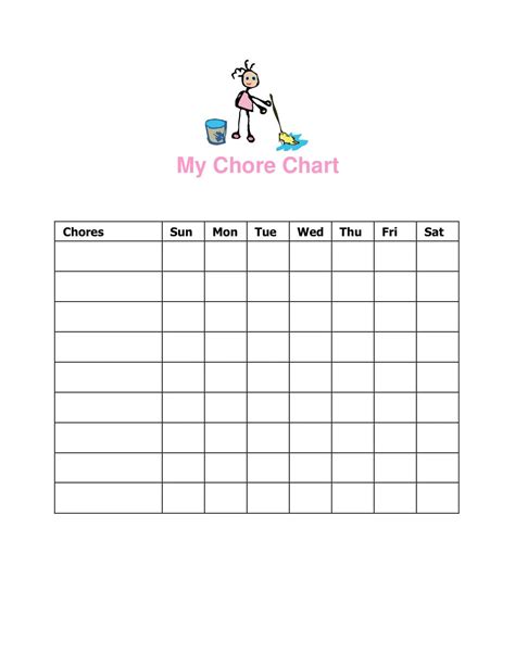 Free Printable Chore Chart Templates [Excel, Word, PDF]