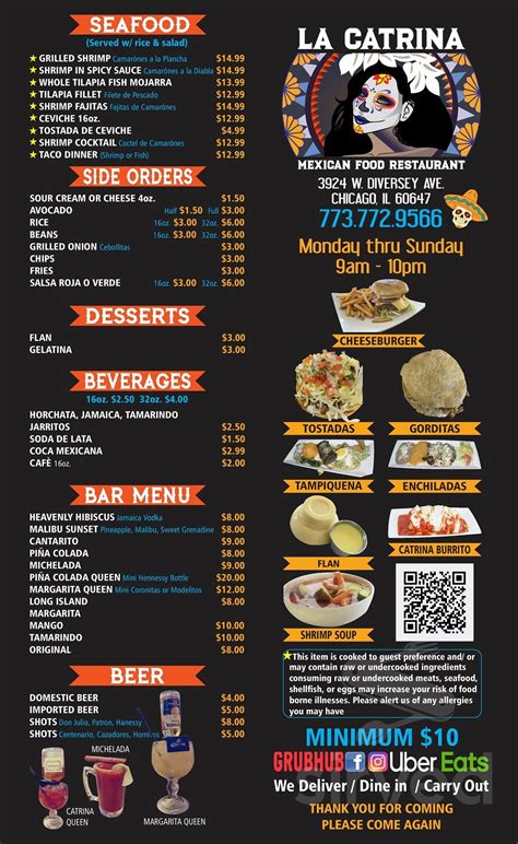 LA CATRINA RESTAURANT menus in Chicago, Illinois, United States
