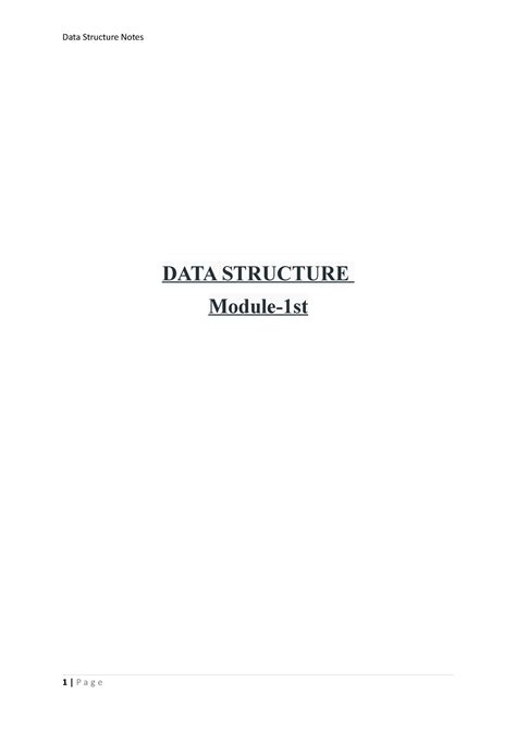 Module-1st - DATA STRUCTURE Module-1st Module-1st: Introduction Basic ...