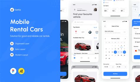 Rental Car Mobile App Design | Figma