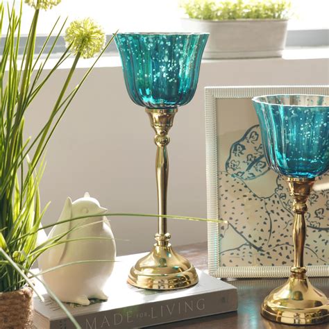 Buy Pure Home + Living Red and Gold Votive with Metal Stand - Small ...