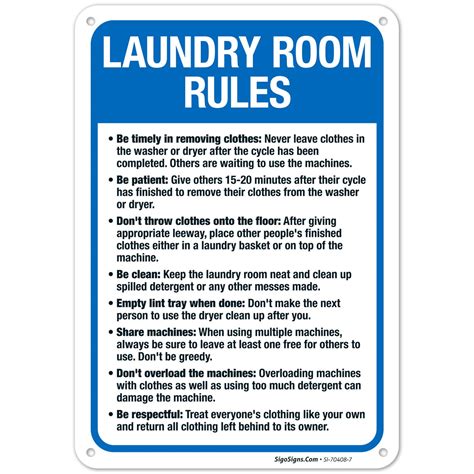 Laundry Room Etiquette Signs at Madison Calder blog
