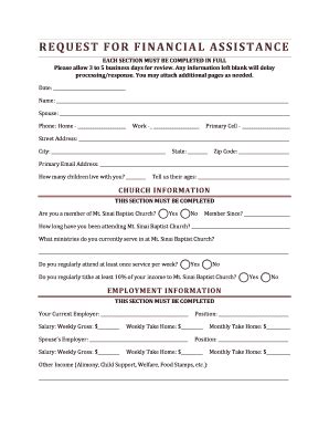 Fillable Online themountnc Financial Assistance Request Form ...