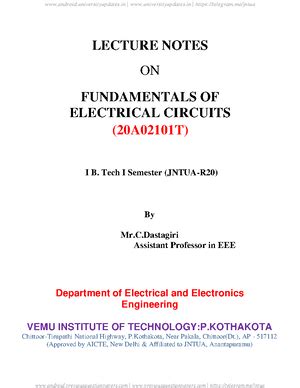 Jntua Control Systems Engineering Notes - R20 - LECTURE NOTES ON ...
