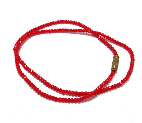 Sahiba Gems Red Crystal Mala/Chain/Mangle Sutra for Women ~ 18" Inch ...