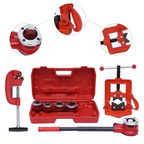 Pipe Threader Ratchet Type & 5 Dies Set | Ubuy India