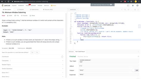 Image result for 76 Minimum Window Substring LeetCode