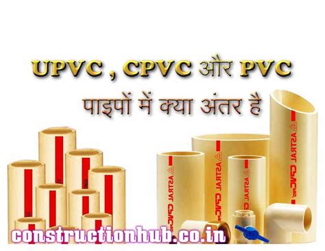 Difference between UPVC, CPVC and PVC pipes | UPVC , CPVC और PVC पाइपों ...