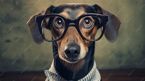 Premium Photo | Cute and funny dog with glasses