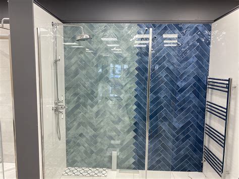 Herringbone Tile Pattern Shower
