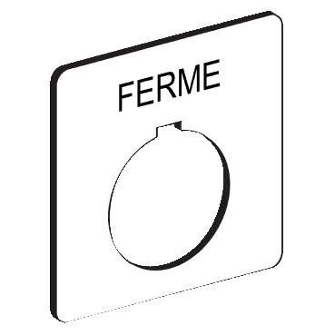 9001KN108WPF - plastic legend plate 57 x 57 mm - Ø 30 - white - FERME ...