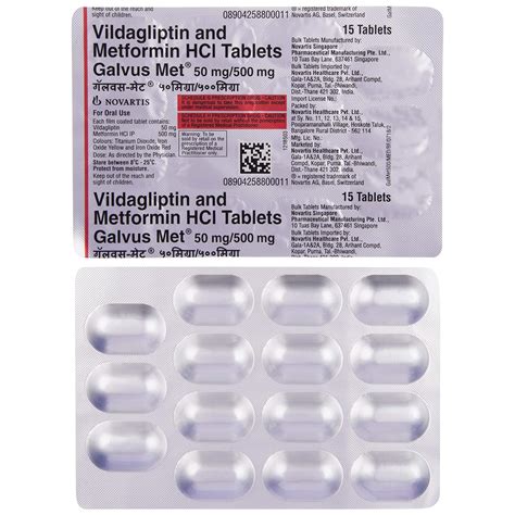 Galvus Met 50mg/500mg - Strip of 15 Tablets : Amazon.in