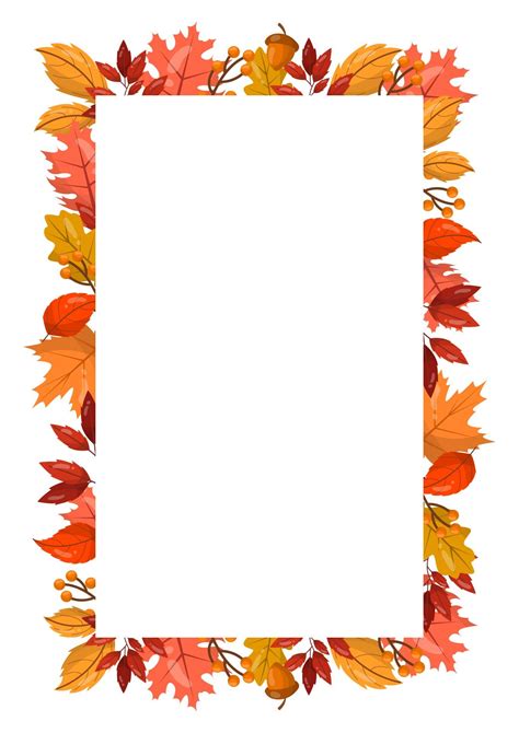 Fall Leaves Border Paper Printable | Clip art borders, Borders for ...