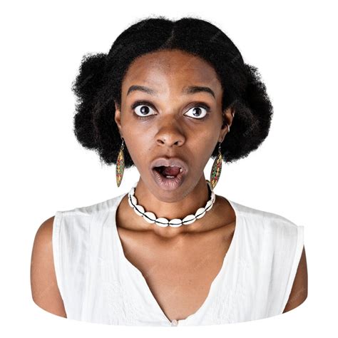 Surprised woman png sticker transparent background | Premium Photo