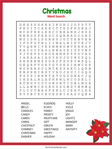 Easy Christmas Word Search Printable