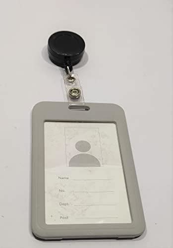 Abha International Plastic Box ID Card Holder Id Badge with Round Badge ...