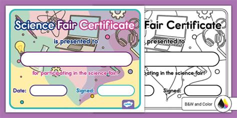Science Fair Certificate (teacher made) - Twinkl