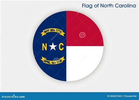 High Detailed Flag of North Carolina. North Carolina State Flag ...