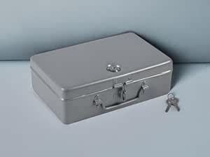 JAYCO Aluminium Cash/Jewellery Storage Box with pre-fitted Lock (25 cm ...