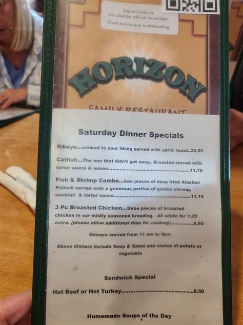 Menu at Horizon Family Restaurant, Sioux City
