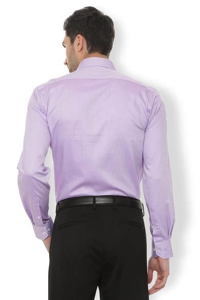 Buy Men Purple Textured Full Sleeves Formal Shirt Online - 342678 | Van ...