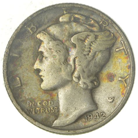 Collectible 1942 Mercury Liberty 90% Silver United States Dime ...