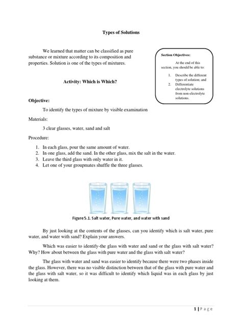 Image result for Sample Activity On Types of Solutions